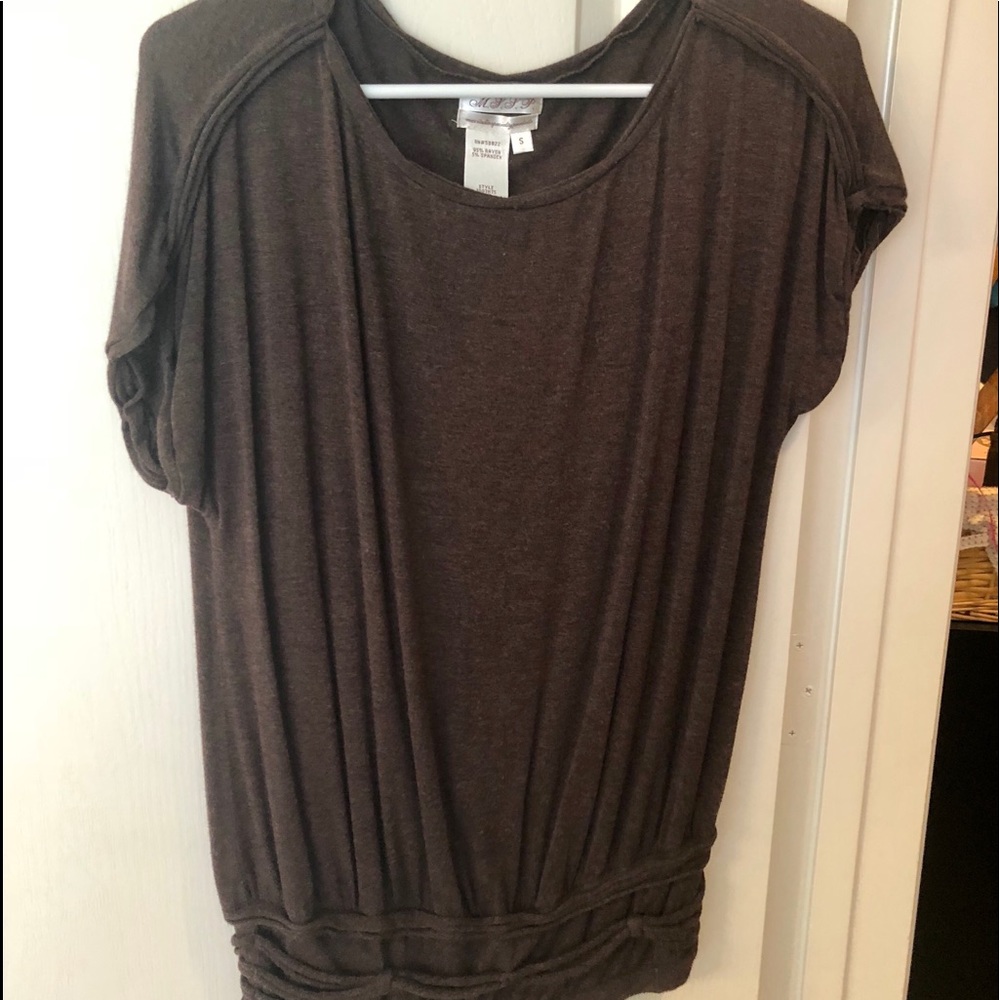 Chocolate brown top- dressy/casual MSSP